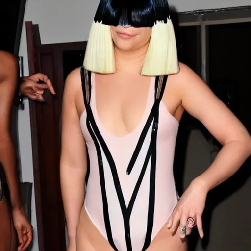 Prompt: sia furler wearing a leotard