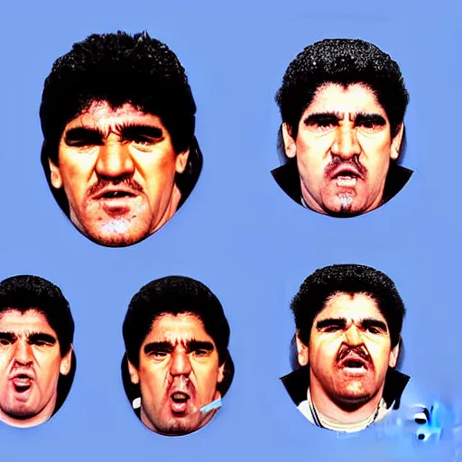 Prompt: maradona face photograph