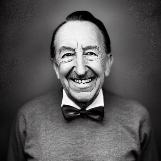 Image similar to old walt disney at age of 5 8 6 years old, color ( sony a 7 r iv, symmetric balance, polarizing filter, photolab, lightroom, 4 k, dolby vision, photography award ), vogue, perfect face, movie poster