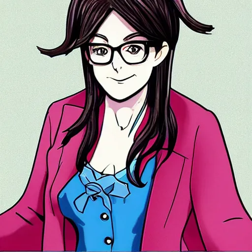 Prompt: tina fey manga style