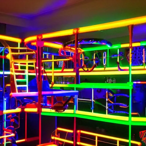 Image similar to photo of rgb gaming jungle gym