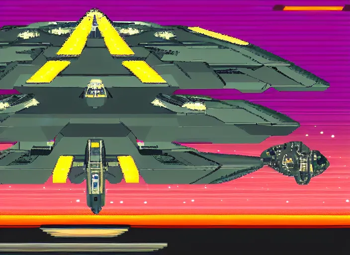 Prompt: spaceship shmup style, r-type, retro, pixel