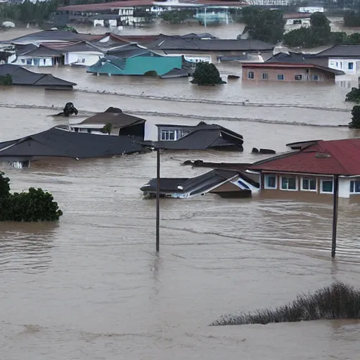 Image similar to tsunami floods the city