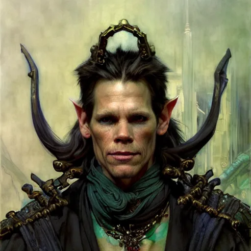 Image similar to highly detailed portrait of a poor thief in the form of a beautiful male elf, d & d. art by donato giancola, eugene delacroix, ruan jia, carl larsson, peter mohrbacher. trending on artstation, intricate details, energetic composition, concept art, illustration, elegant art, global illuminaition, face of kevin bacon