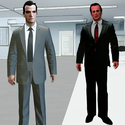 Prompt: patrick bateman american psycho christian bale in gtav