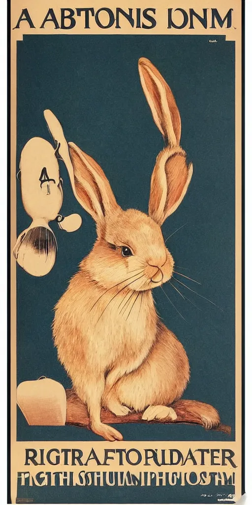 Image similar to a 1 9 0 0 s poster advertising a famous rabbit composer