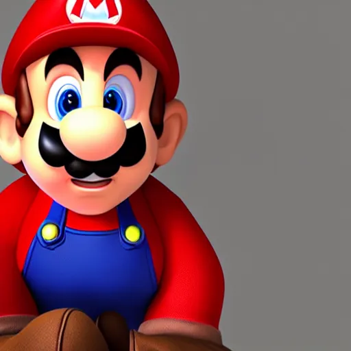 Image similar to studio portrait of mario as a real person, 8 k, ultra realistic