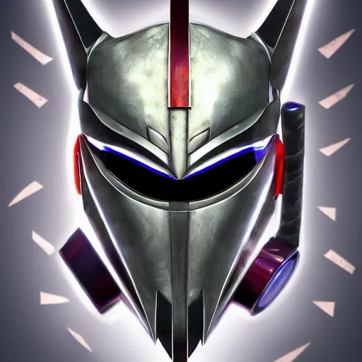 Image similar to kamen rider viking helmet mask robot ninja illumination ray tracing hdr fanart arstation by sung choi and eric pfeiffer and gabriel garza and casper konefal