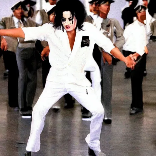 Image similar to michael jackson in a korean death squad