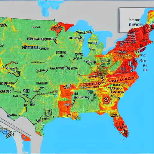 Prompt: map of the US but theres a new state named Scimble