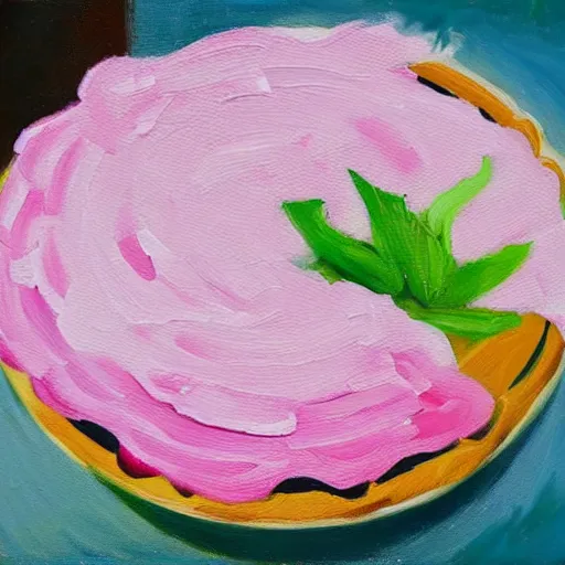 Image similar to a pie flower, oil painting