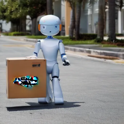 Amazon Box Roboter traurig