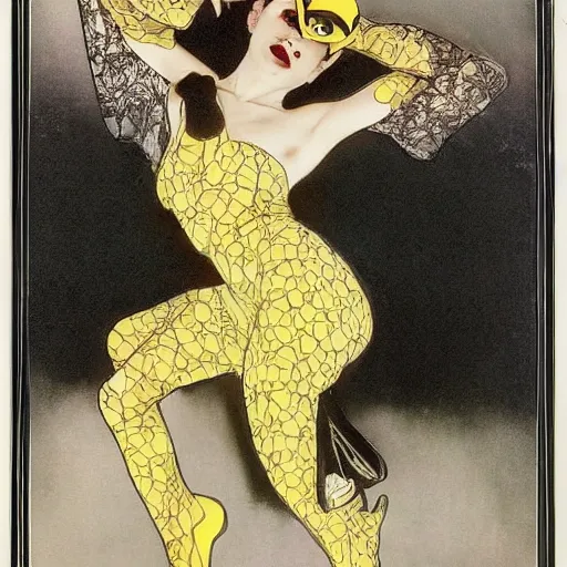 Prompt: elegant woman dressed up as pikachu, wearing black lacy stockings, art photo by Annie Liebovitz and Alphonse Mucha