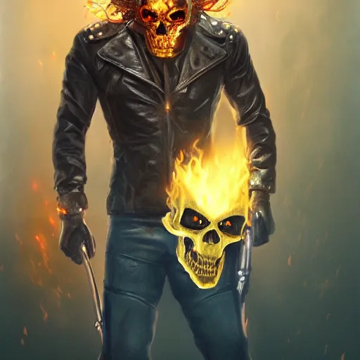 Image similar to Ghost-Rider, holding flowers, Dreamwork animation, 8k, trending on artstation, hyperdetalied,