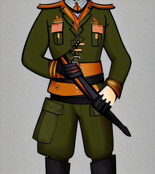 Image similar to expressive stylized master furry artist digital line art painting full body portrait character study of the anthro male anthropomorphic german shepard fursona animal person officer wearing clothes military general uniform