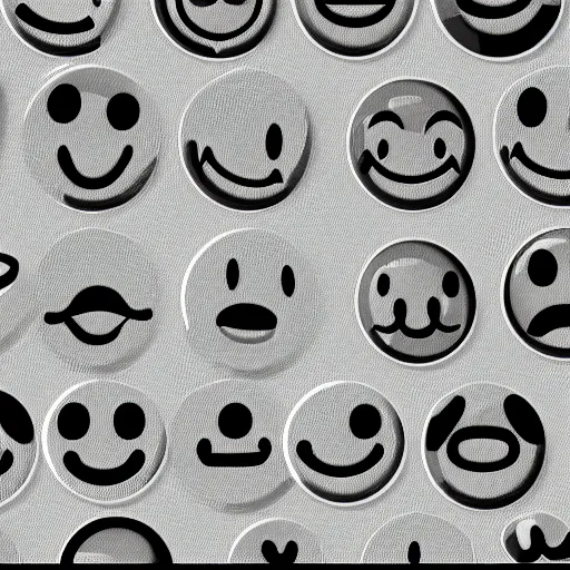 Prompt: grey smiley icon, white background, 2 d, high detailed, no colours, only black and white