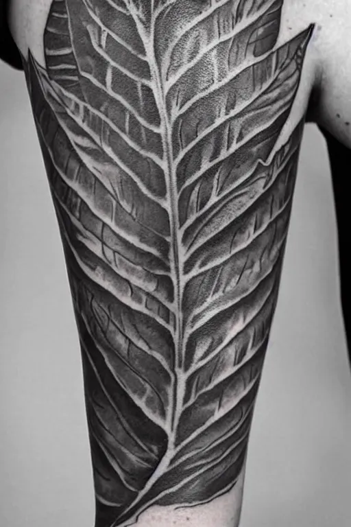 Image similar to tattoo of a monsters deliciosa leaf and a alocasia zebrina leaf