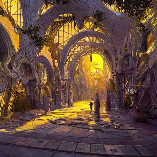 Image similar to art city 8 k cryengine render by android jones, antoni gaudi, rob gonsalves, syd mead