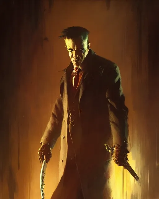 Prompt: mysterious lamont cranston, the shadow, pulp character portrait, ultra realistic, concept art, intricate details, highly detailed by greg rutkowski, gaston bussiere, craig mullins, simon bisley