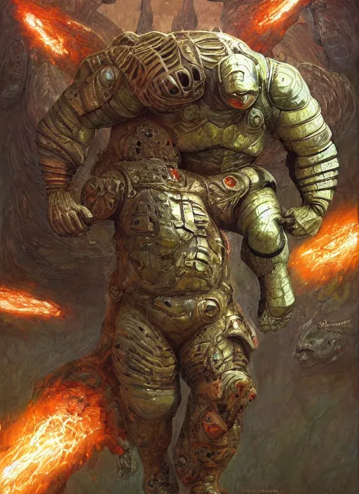 Image similar to brock lesnar as salamander wearing scifi armour suit, dynamic action, by lawrence alma - tadema and zdzislaw beksinski and norman rockwell and jack kirby and tom lovell and greg staples, artstation creature art