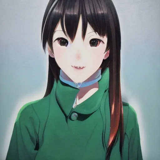 Image similar to a high detail portrait of high school girl by makoto sinkai, by BUNBUN, in simple background, CLIP STADIO, mad painting