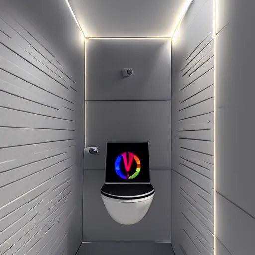Image similar to a gaming toilet with rgb and rtx inside, raytracing, ue 5, photorealistic