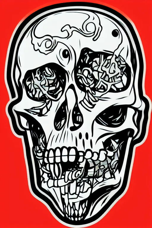 Image similar to A portrait of a skeleton in a suit, sticker, colorful, illustration, highly detailed, smooth and clean vector curves, no jagged lines, vector art, smooth