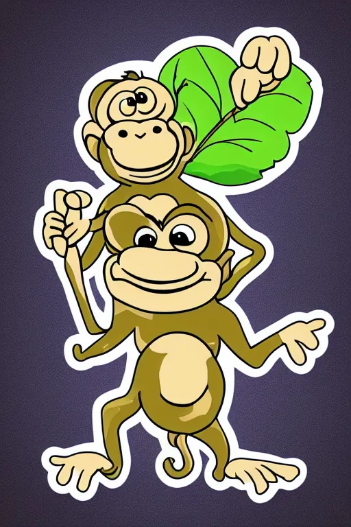 Image similar to Weed smoking monkey, sticker, andromorphic, colorful, illustration, highly detailed, simple, smooth and clean vector curves, no jagged lines, vector art, smooth