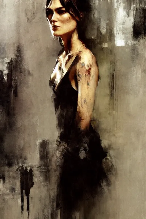 Image similar to A painting of Keira Knightley, by Jeremy Mann