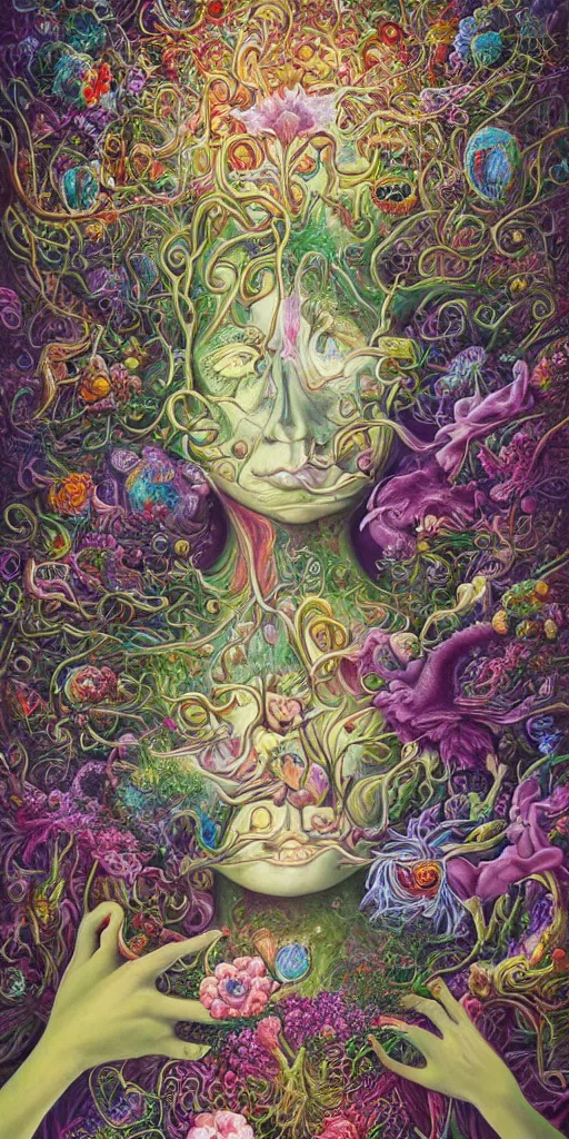 Image similar to a beautiful surrealist painting of the unknown realms of universal consciousness by hanna yata, geenss archenti flores, digital art