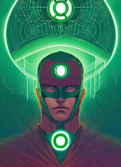 Prompt: symmetry!! stunning portrait of green lantern!! by victo ngai, kilian eng vibrant colours, dynamic lighting, digital art, winning award masterpiece, fantastically beautiful, illustration, aesthetically inspired by beksinski and dan mumford, trending on artstation, art by greg rutkowski, 8 k