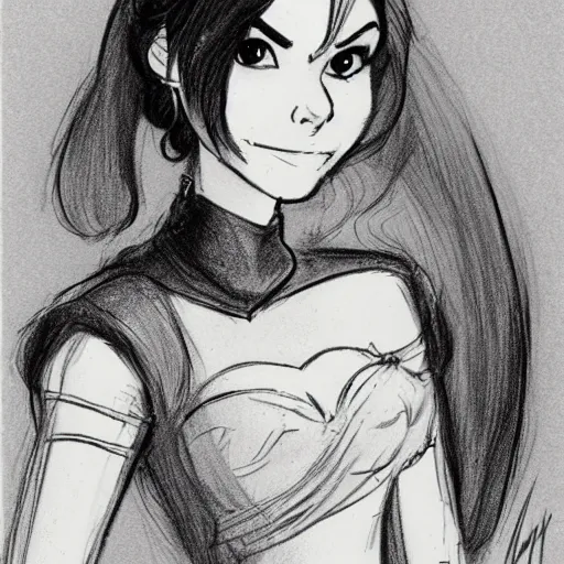 Image similar to milt kahl sketch of victoria justice as princess padme from star wars episode 3