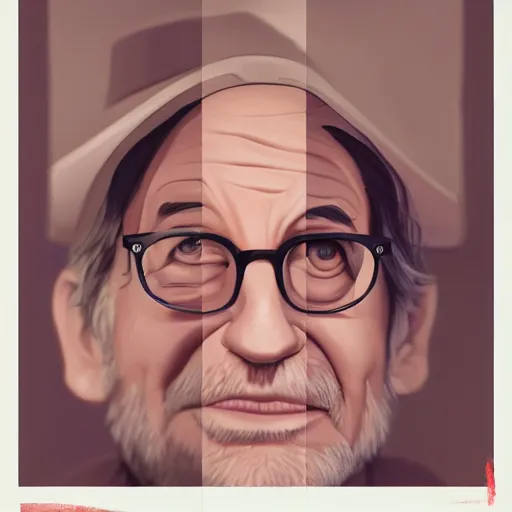 Image similar to face icon stylized minimalist steven spielberg, loftis, cory behance hd by jesper ejsing, by rhads, makoto shinkai and lois van baarle, ilya kuvshinov, rossdraws global illumination