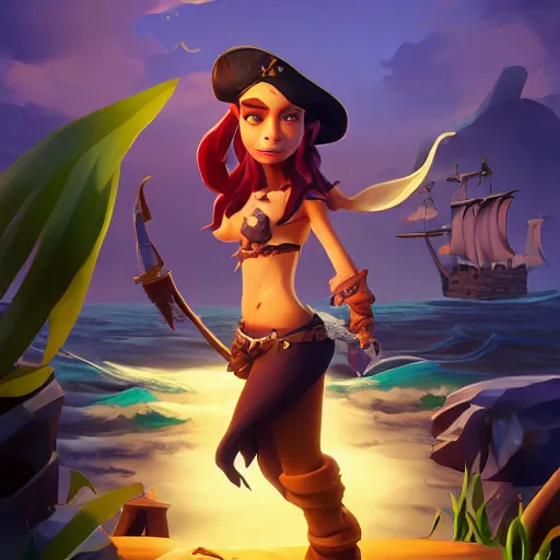 Image similar to jack the pirate mermaid on sea of thieves game avatar hero, behance hd by jesper ejsing, by rhads, makoto shinkai and lois van baarle, ilya kuvshinov, rossdraws global illumination