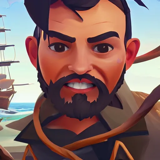 Image similar to painting jack the pirate on sea of thieves game avatar hero smooth face median photoshop filter cutout vector behance hd by jesper ejsing, by rhads, makoto shinkai and lois van baarle, ilya kuvshinov, rossdraws, illustration, art by ilya kuvshinov and gustav klimt