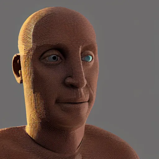 Image similar to 3d model of a person with brick texture, unreal engine