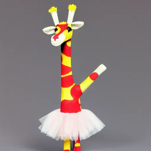 Prompt: a giraffe ballet dancer in a tutu