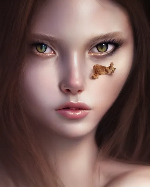 Prompt: a portrait cute girl cat chimera, photo, ultra detail, photoreal, professionally retouched, soft moonlight lighting, shiny plastic bikini, realistic, smooth face, goddess, luscious lips, perfect eyes, wide angle, sharp focus on eyes, 8 k high definition, insanely detailed, intricate, elegant, art by artgerm and wlop