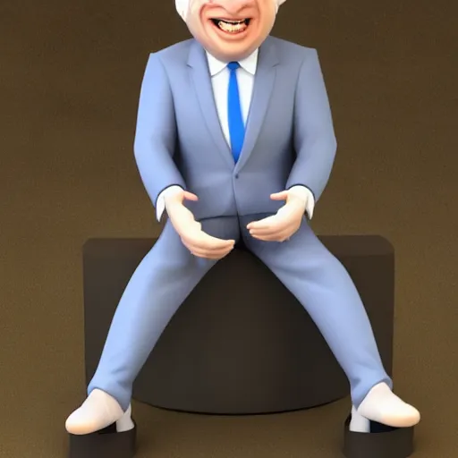 Image similar to Boris Johnson figurine, detailed product photo, high quality, soft, 3d render