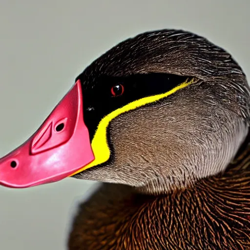 Prompt: a duck with a human face