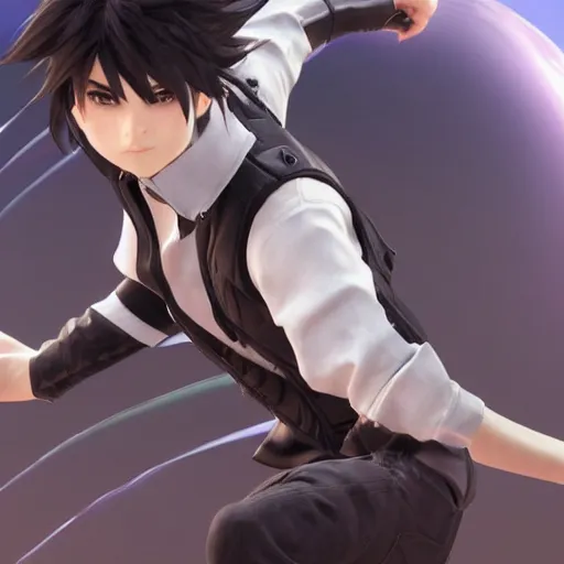 Prompt: a dark haired boy in a dynamic pose. character design. gesture drawing. line of action. official art, unreal engine 5, unreal engine. tetsuya nomura. medium shot. ray tracing hdr. 8 k. uhd. sharp focus. highly detailed. masterpiece. anime render. cinematic lighting. lifelike.