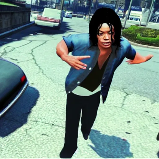 Prompt: michael jackson in gta v style