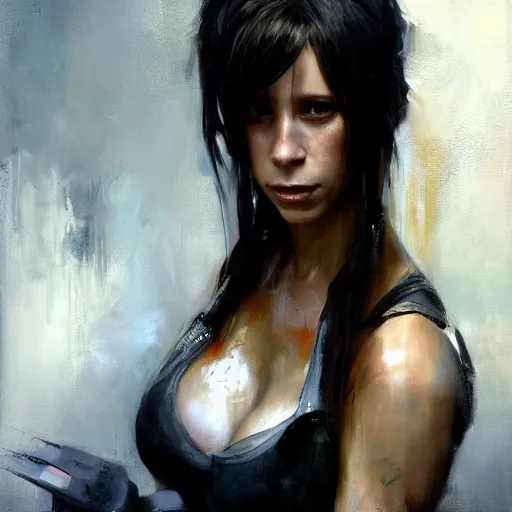 Prompt: jennifer love hewitt as tifa, jeremy mann painting