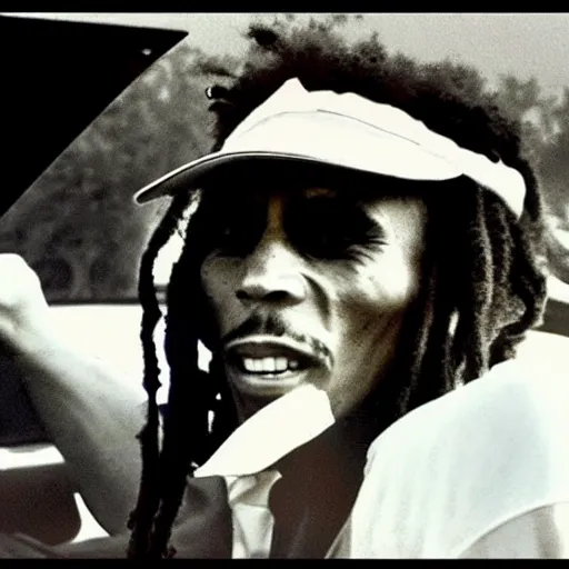 Prompt: ‘dashcam footage of Bob Marley king hitting a driver’