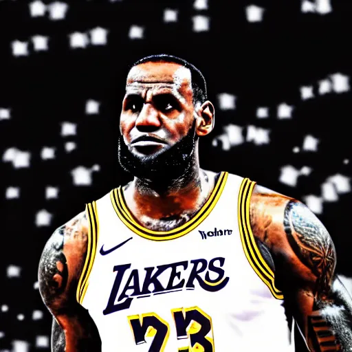 Lebron James but he’s white, NBA sports photography | Stable Diffusion ...