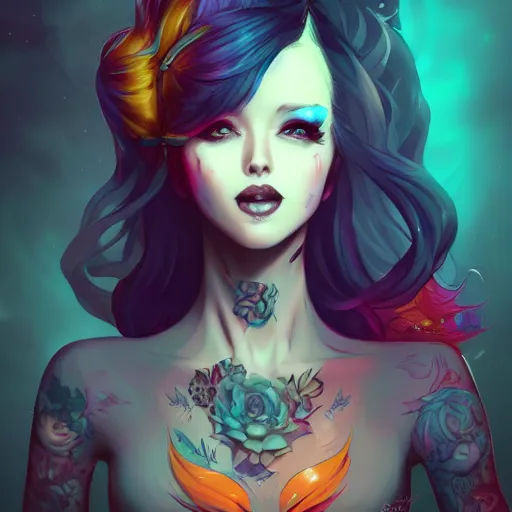 Image similar to a portrait of a beautiful punkrock girl, art by lois van baarle and loish and ross tran and rossdraws and sam yang and samdoesarts and artgerm and saruei, digital art, highly detailed, intricate, sharp focus, Trending on Artstation HQ, deviantart, unreal engine 5, 4K UHD image