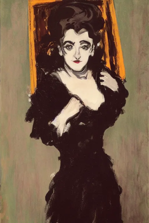 Image similar to portrait of evanna lynch as delirium of the endless, the sandman by walter sickert, john singer sargent, and william open