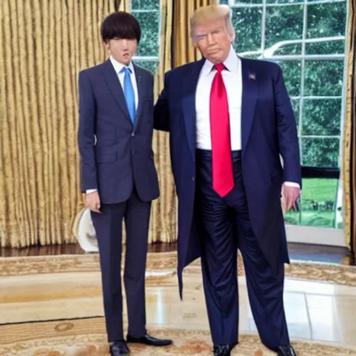 Image similar to trump wearing anime cosplay uwu