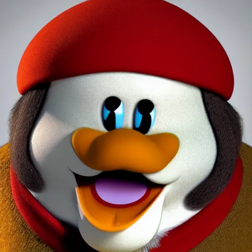 Image similar to super realistic king dedede, real life, photo