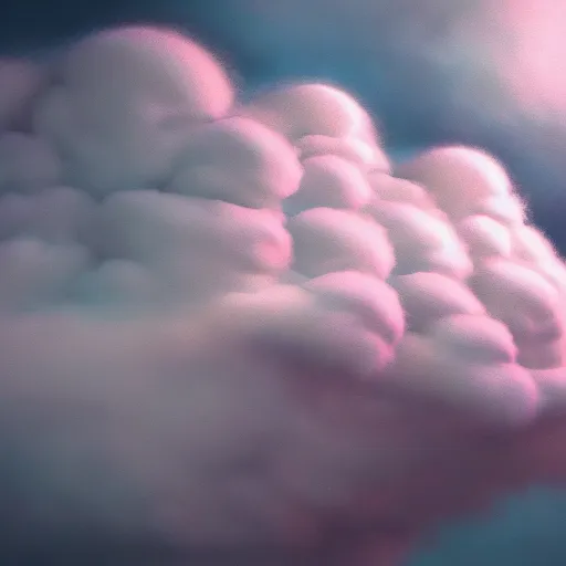 Image similar to a fluffy cloud in new style of painting combining surrealism and psychedelia with 3D octane render and unreal engine, trending on artstation, 8k